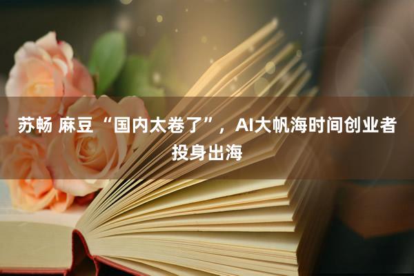 苏畅 麻豆 “国内太卷了”，AI大帆海时间创业者投身出海