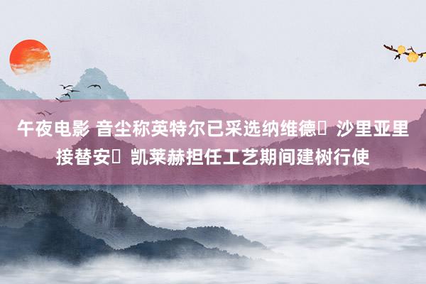 午夜电影 音尘称英特尔已采选纳维德・沙里亚里接替安・凯莱赫担任工艺期间建树行使