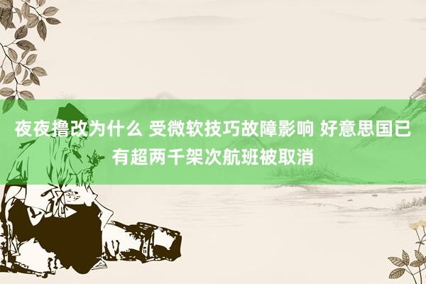 夜夜撸改为什么 受微软技巧故障影响 好意思国已有超两千架次航班被取消