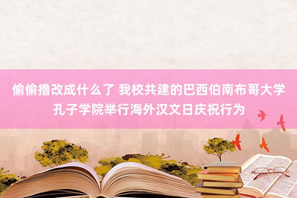 偷偷撸改成什么了 我校共建的巴西伯南布哥大学孔子学院举行海外汉文日庆祝行为